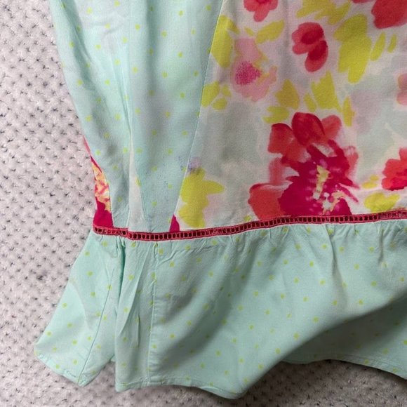 Cat & Jack Dress Kids XS 4/5 Rayon Blue Yellow Flowers Ruffles A line - Picture 9 of 16